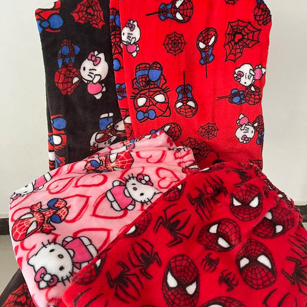 CozyKit Hello Kitty Spider-Schlafhose Flanell Kuschel